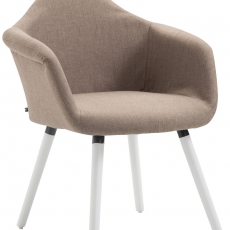 Jedálenská stolička Detta textil, biele nohy - 5
