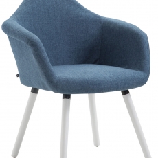 Jedálenská stolička Detta textil, biele nohy - 1