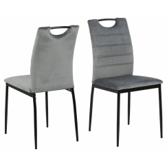 Jedálenská stolička Dia (SET 4ks), zamat, tmavo šedá