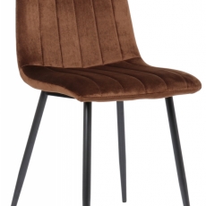 Jedálenská stolička Dijon, zamat, hnedá - 1