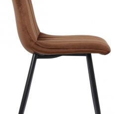Jedálenská stolička Dijon, zamat, hnedá - 3