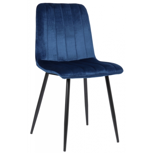 Jedálenská stolička Dijon, zamat, modrá - 1