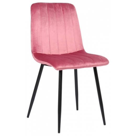 Jedálenská stolička Dijon, zamat, ružová - 1