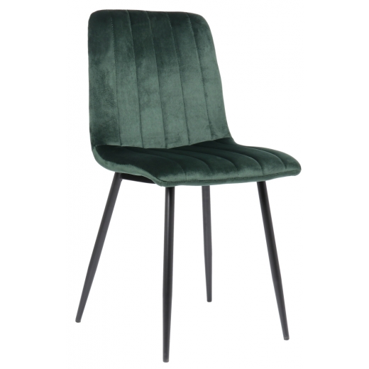 Jedálenská stolička Dijon, zamat, zelená - 1