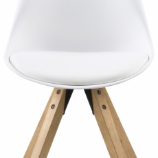 Jedálenská stolička Dima (SET 2ks), syntetická koža, biela / prírodná - 8