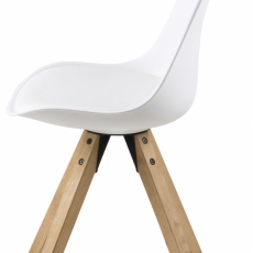 Jedálenská stolička Dima (SET 2ks), syntetická koža, biela / prírodná - 9