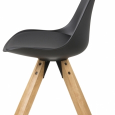 Jedálenská stolička Dima (SET 2ks), syntetická koža, čierna/hnedá - 2