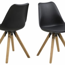 Jedálenská stolička Dima (SET 2ks), syntetická koža, čierna/hnedá - 1