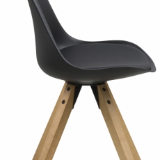 Jedálenská stolička Dima (SET 2ks), syntetická koža, čierna/hnedá - 4