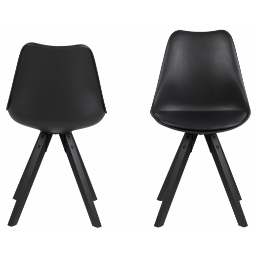 Jedálenská stolička Dima (SET 2ks), syntetická koža, čierna - 1