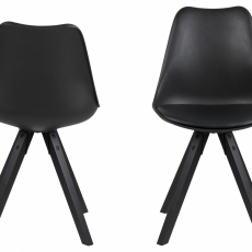 Jedálenská stolička Dima (SET 2ks), syntetická koža, čierna - 1