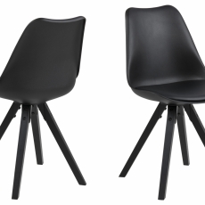 Jedálenská stolička Dima (SET 2ks), syntetická koža, čierna - 11