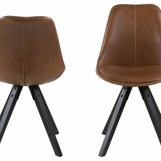 Jedálenská stolička Dima (SET 2ks), syntetická koža, hnedá - 3