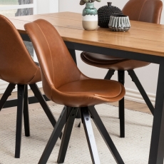 Jedálenská stolička Dima (SET 2ks), syntetická koža, hnedá - 2