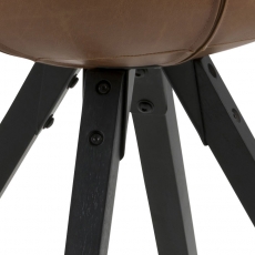 Jedálenská stolička Dima (SET 2ks), syntetická koža, hnedá - 12