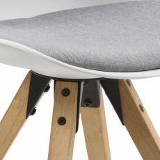Jedálenská stolička Dima (SET 2ks), tkanina, svetlo šedá - 6