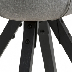 Jedálenská stolička Dima (SET 2ks), tkanina, svetlo šedá / čierna - 9