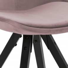 Jedálenská stolička Dima (SET 2ks), zamat, ružová / čierna - 2