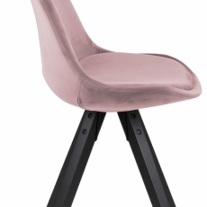 Jedálenská stolička Dima (SET 2ks), zamat, ružová / čierna - 7
