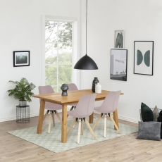Jedálenská stolička Dima (SET 2ks), zamat, ružová - 2