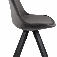 Jedálenská stolička Dima (SET 2ks), zamat, tmavo šedá / čierna - 8
