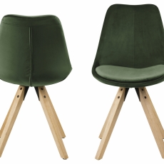 Jedálenská stolička Dima (SET 2ks), zamat, tmavo zelená - 6