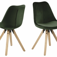Jedálenská stolička Dima (SET 2ks), zamat, tmavo zelená - 1