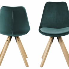 Jedálenská stolička Dima (SET 2ks), zamat, zelená - 1