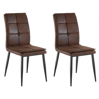 Jedálenská stolička Dina (SADA 2 ks), syntetická koža, hnedá