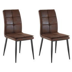 Jedálenská stolička Dina (SADA 2 ks), syntetická koža, hnedá