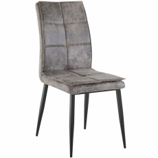 Jedálenská stolička Dina (SADA 2 ks), syntetická koža, šedá - 4