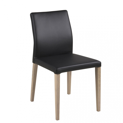 Jedálenská stolička Dita (SET 2 ks), čierna koža - 1