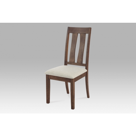 Jedálenská stolička drevená Lilian, krémová/orech - 1