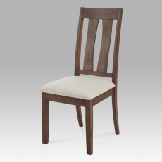 Jedálenská stolička drevená Lilian, krémová/orech - 1