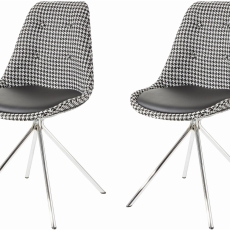 Jedálenská stolička Dylen (Súprava 2 ks), čierno/biela - 1