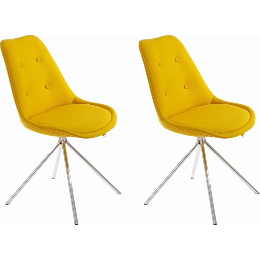 Jedálenská stolička Dylen (Súprava 2 ks), žltá - 1