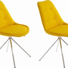 Jedálenská stolička Dylen (Súprava 2 ks), žltá - 1