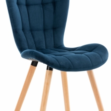 Jedálenská stolička Elda, zamat, modrá - 1