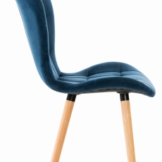 Jedálenská stolička Elda, zamat, modrá - 3