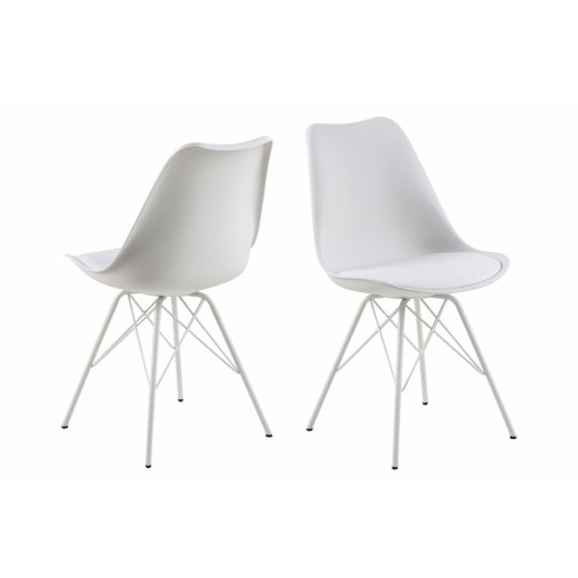 Jedálenská stolička Elinora (súprava 2 ks), biela - 1