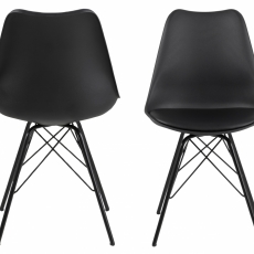 Jedálenská stolička Elinora (súprava 2 ks), čierna - 2