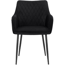 Jedálenská stolička Elvira (SET 2 ks), zamat, čierna - 2