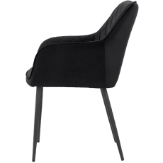 Jedálenská stolička Elvira (SET 2 ks), zamat, čierna - 3