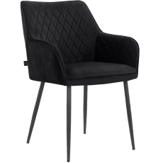 Jedálenská stolička Elvira (SET 2 ks), zamat, čierna - 4