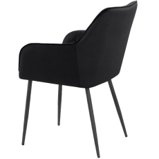 Jedálenská stolička Elvira (SET 2 ks), zamat, čierna - 6