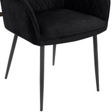 Jedálenská stolička Elvira (SET 2 ks), zamat, čierna - 7