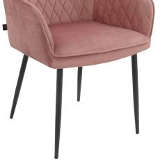 Jedálenská stolička Elvira (SET 2 ks), zamat, ružová - 7