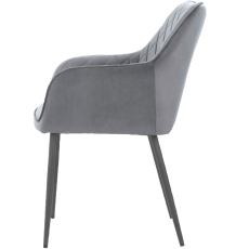 Jedálenská stolička Elvira (SET 2 ks), zamat, šedá - 3