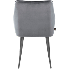 Jedálenská stolička Elvira (SET 2 ks), zamat, šedá - 5