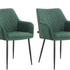 Jedálenská stolička Elvira (SET 2 ks), zamat, zelená - 1